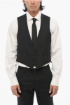 Corneliani Stitches Lapel Vest With Satin Buttons