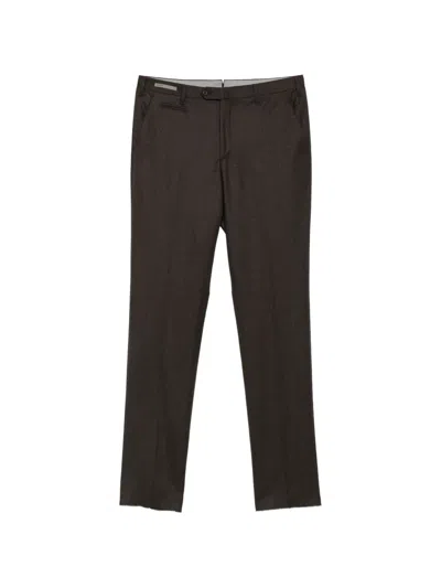 Corneliani Straight-leg Tailored Trousers In Brown