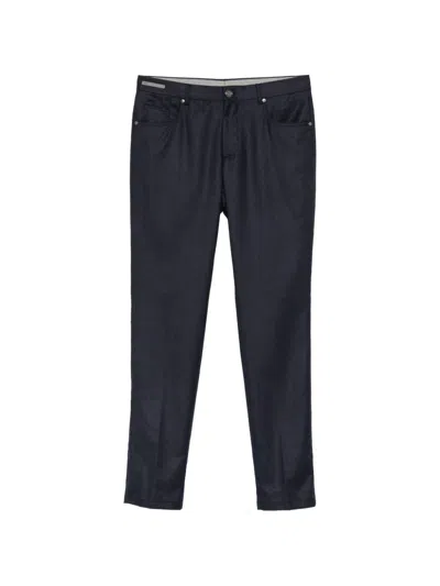 Corneliani Straight-leg Virgin Wool Trousers In Black