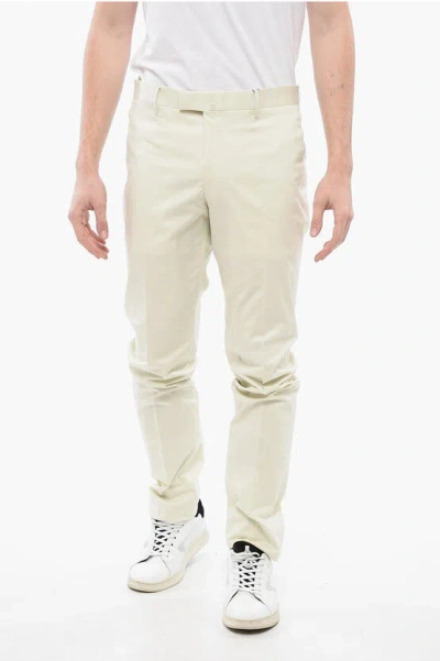 Corneliani Stretch Cotton Academy Chino Pants With Hidden Closure