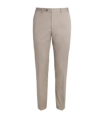 Corneliani Stretch-cotton Tailored Trousers In Nude