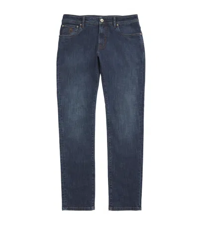 Corneliani Stretch Straight Jeans In Blue