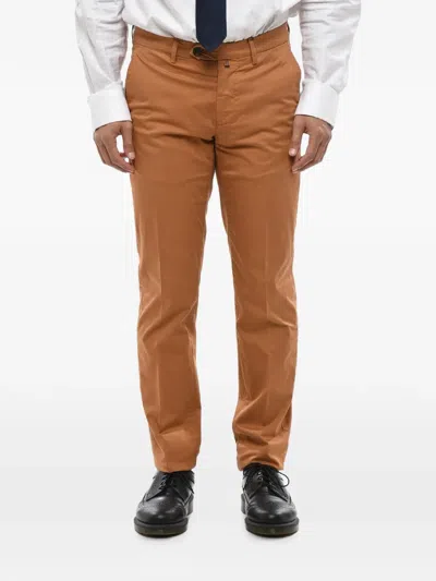 Corneliani Stretch-cotton Chinos In Orange