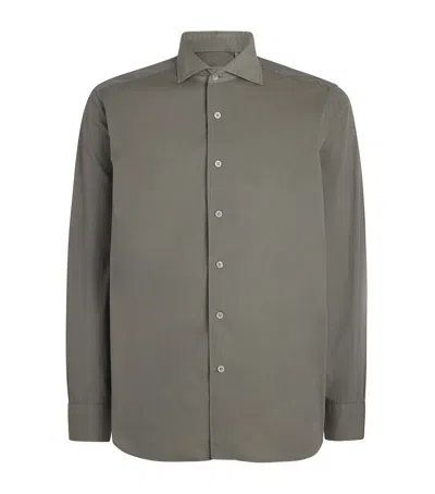 Corneliani Stretch-cotton Shirt In Green