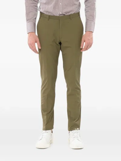 Corneliani Stretch-design Belt-loops Trousers In Green