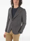 Corneliani Striped Blazer In 블루
