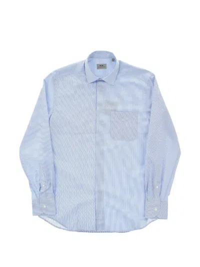 Corneliani Striped Chest-pocket Shirt In Blue