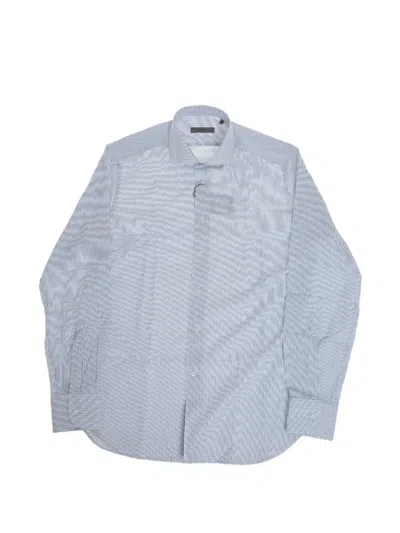 Corneliani Striped Cotton Shirt In Blue