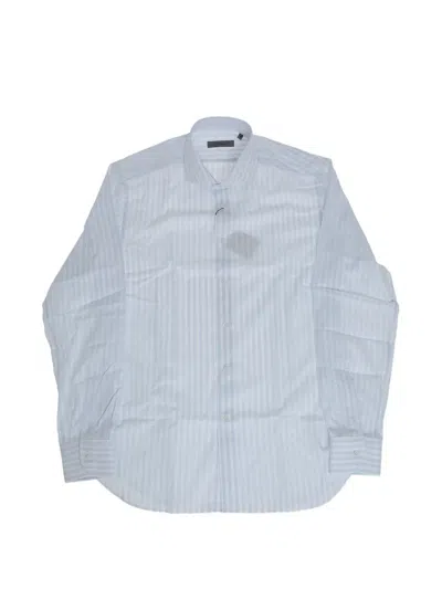 Corneliani Striped Cotton Shirt In Blue