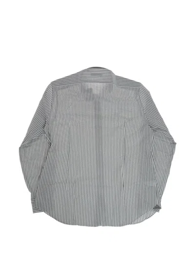 Corneliani Striped Cotton Shirt In Gray