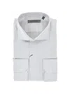 Corneliani Striped Cotton Shirt In White