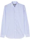 Corneliani Striped Cotton Shirt In White