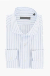 Corneliani Striped Cotton Shirt With Spread Collar