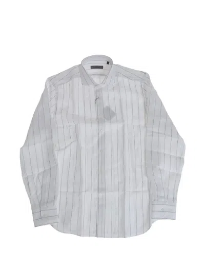 Corneliani Striped Linen Shirt In White