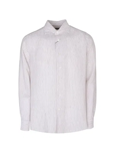 Corneliani Striped Linen Shirt In Multi