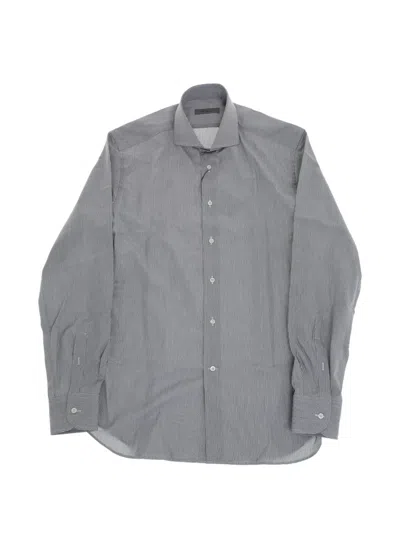 Corneliani Striped Long-sleeve Shirt In Gray