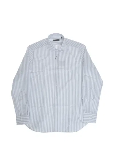 Corneliani Striped Long-sleeve Shirt In Blue