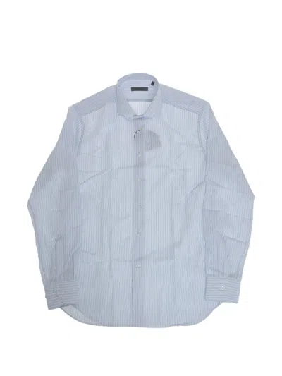 Corneliani Striped Long-sleeve Shirt In Blue