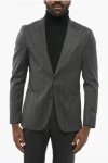 Corneliani Striped Reward Blazer With Peak Lapel In Gray