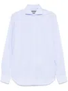 Corneliani Clear Blue Shirt With Subtle Striped Pattern In Blue