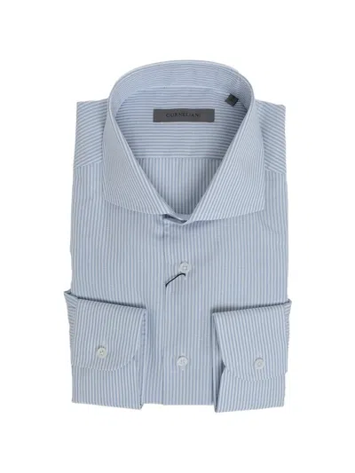 Corneliani Striped Shirt In Blue