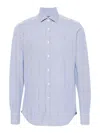 Corneliani Striped Poplin Shirt In White