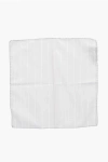 Corneliani Striped Silk Pocket Square In White