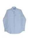 Corneliani Striped Stretch Shirt In Blue
