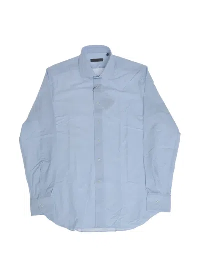 Corneliani Striped Stretch Shirt In Blue