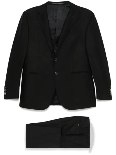 Corneliani Striped Suit In Black