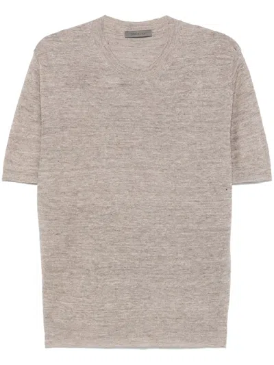 Corneliani Striped T-shirt In Brown