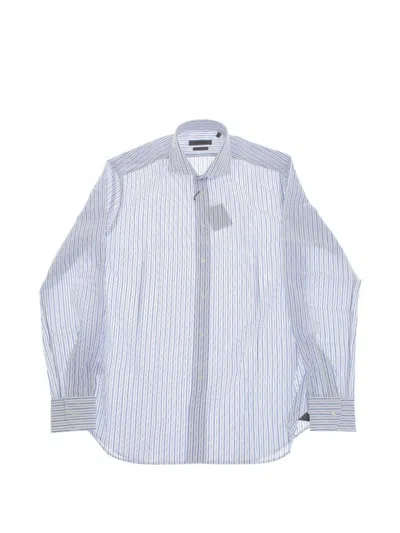 Corneliani Striped Wrinkle-free Shirt In Blue