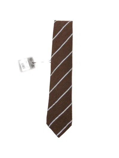 Corneliani Stripe-pattern Tie In Brown