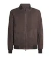 Corneliani Suede Bomber Jacket In Black