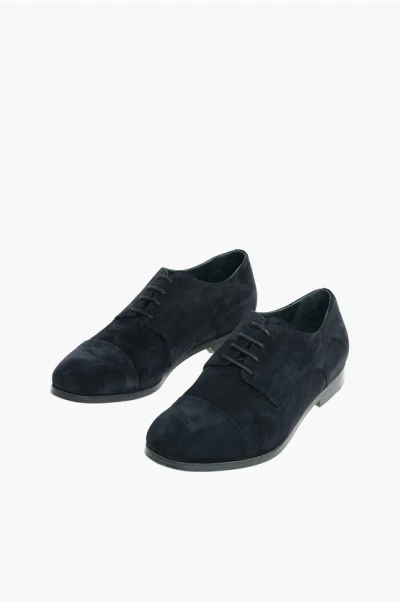 Corneliani Suede Derby Shoes With Leather Sole