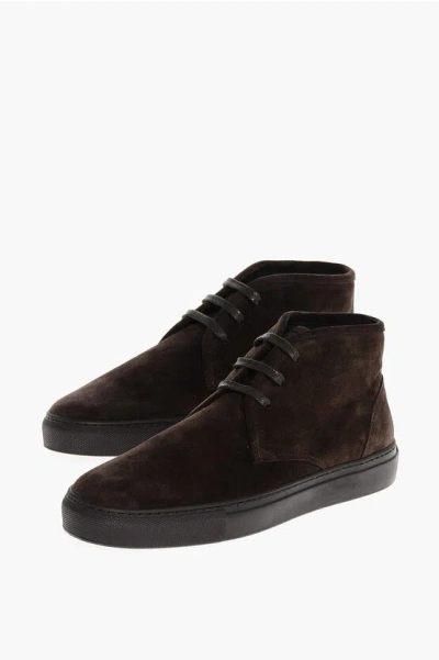 Corneliani Suede Desert Boots With Rubber Sole