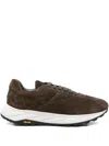 Corneliani Suede Lace-up Sneakers In Brown