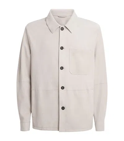 Corneliani Suede Overshirt In White