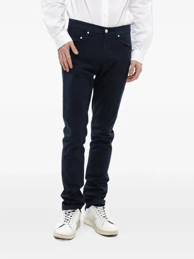 Corneliani Suede-patch Chino Trousers In Blue