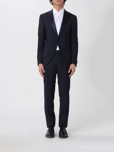 Corneliani Suit  Men Color Blue In Burgundy