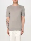 Corneliani Silk Grey Knitwear Top With Classic Crew Neckline In Grau
