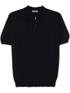 Corneliani Silk Polo-design Black Sweater With Soft Collar In Black