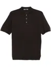 Corneliani Fine Knit Polo Shirt In Black