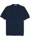 Corneliani Relaxed-fit Blue Sweater With Classic Polo Collar In Blue