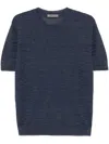 Corneliani Striped T-shirt In Blue