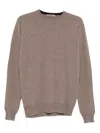 Corneliani Crew-neck Wool Sweater In Brown