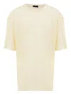 Corneliani T-shirts  Clear Yellow In Short Sleeve In Linen