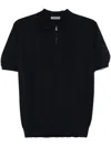 Corneliani Tailored Black Short-sleeve Sweater With Polo Collar