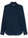 Corneliani Tailored Blue Shirt With Classic Collar In Blue
