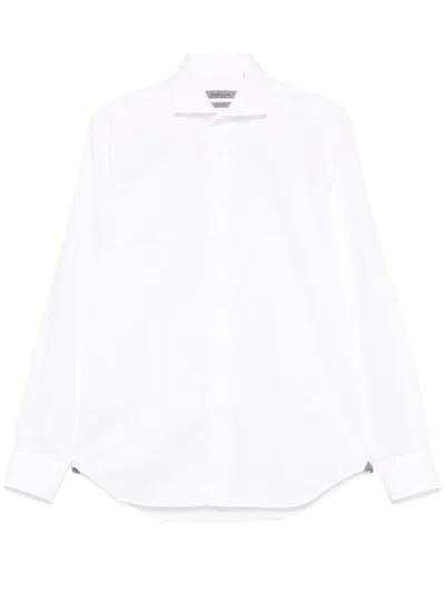 CORNELIANI CORNELIANI TAILORED COTTON WHITE SHIRT WITH STRUCTURED COLLAR